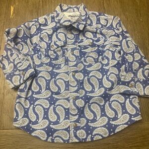 Wrangler  2T Boy’s Paisley Print  Long Sleeve  Snap Stretch Western Shirt